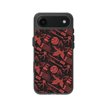 iPhone Air Clear (相機按鈕) 酷墨灰 - Stranger Things - 顛倒世界怪物圖鑑 紅黑款