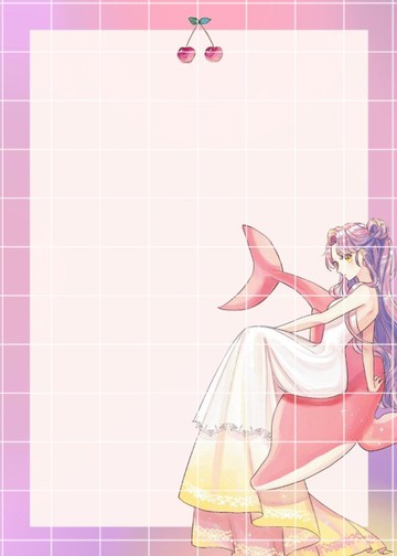 海豚和女孩可愛便籤紙 (sena)