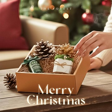 聖誕閃金松果擴香禮盒(含30ml品牌香氛油)