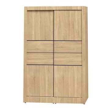 【文創集】廷布 現代5.1尺木紋推門衣櫃/收納櫃