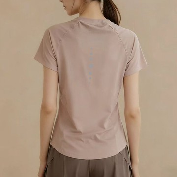 台灣出貨 夏顯瘦透氣跑步修身新款速乾女瑜伽服運動上衣短袖t恤健身服 跑步 健身 運動短袖T恤 瑜伽服上衣女