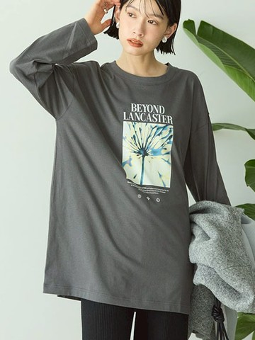 印花照片圖案休閒落肩T恤(0H000927100) - AMERICAN HOLIC