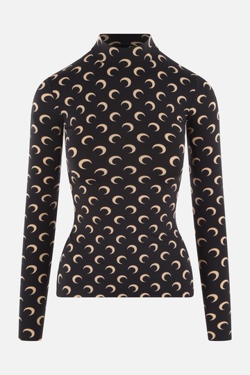 MARINE SERRE top in All Over Moon regenerated jersey second skin Woman