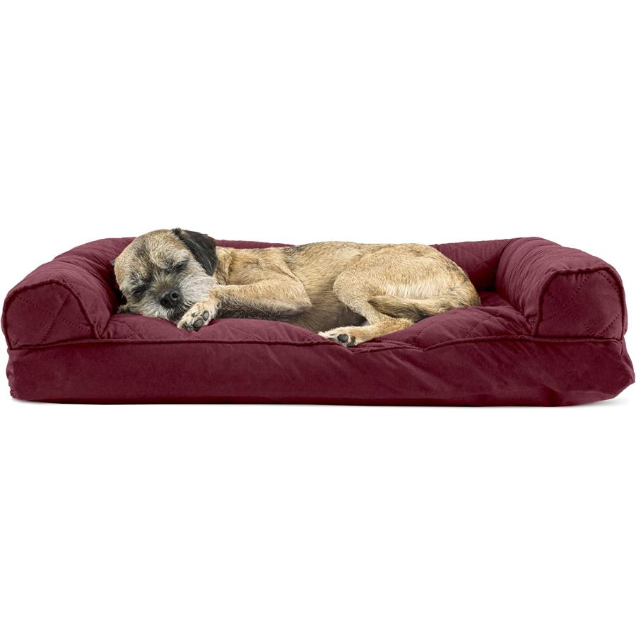 Furhaven Medium Pillow Dog Bed Quilted Sofa-Style w Removable