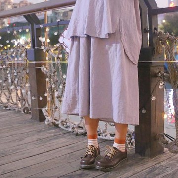 森女系軟妹vintage雕花仿舊擦色馬丁小皮鞋單鞋