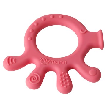 Sillymann 100%鉑金矽膠章魚固齒器 安全無毒 柔軟不易變形 耐高低溫 韓國製造  單件  粉色  1個
