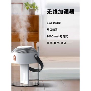 簡約家用2.6L加濕器可懸掛雙口大霧量補水充電空氣增濕凈化器香薰