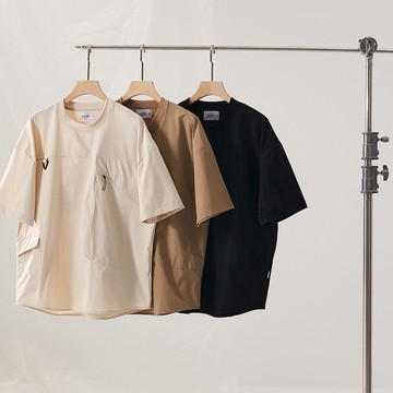 防撕裂特大口袋T恤/中性 /簡約款式/機能/情侶/輕薄