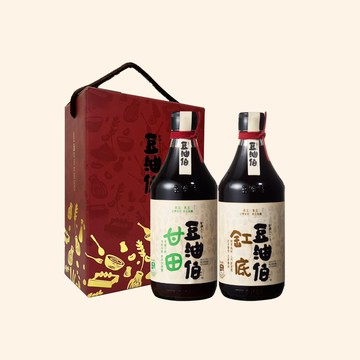 【豆油伯】招牌沾滷組(缸底釀造醬油500ml+甘田釀造醬油500ml(薄鹽))