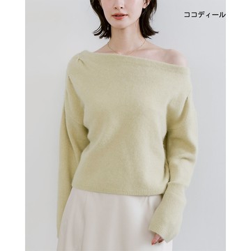 【ココディール】黃色混毛斜肩毛衣 O4W31412