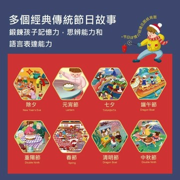 兒童拼圖 200片 台灣出貨  古部原創兒童益智玩具 中國傳統節日 童話故事 紙盒拼圖