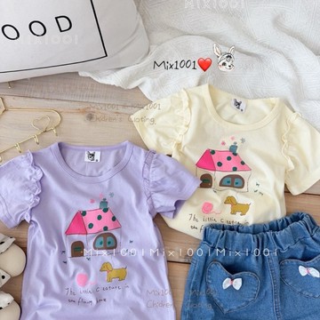 🌈✨mix1001夢幻小屋🛖狗狗🐶印圖上衣✨兒童溫馨小屋🛖上衣 5-17