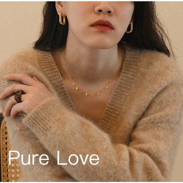 Pure Love樂芙 / 正韓 鈦鋼【L316醫療鋼】G0008簡約幾何方形鎖骨鏈 短項鏈 / 金