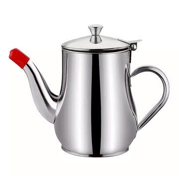 304不鏽鋼鷹嘴式壺口儲油濾油壺-附濾網-13oz  1個