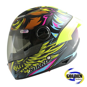NIKKO N802S #3 黑黃粉 全罩式安全帽 (內藏墨鏡)【此商品非現貨下單7~14個工作天到貨，如有急用請勿下單或連繫LINE客服確認庫存】