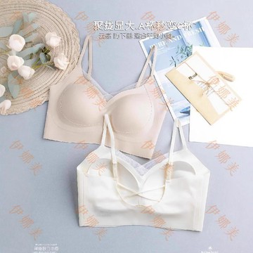 【臺灣出貨👙】小胸聚攏顯大內衣夏薄冰絲文胸提拉收副乳無痕防下垂抹胸鏤空美背【伊娜美】
