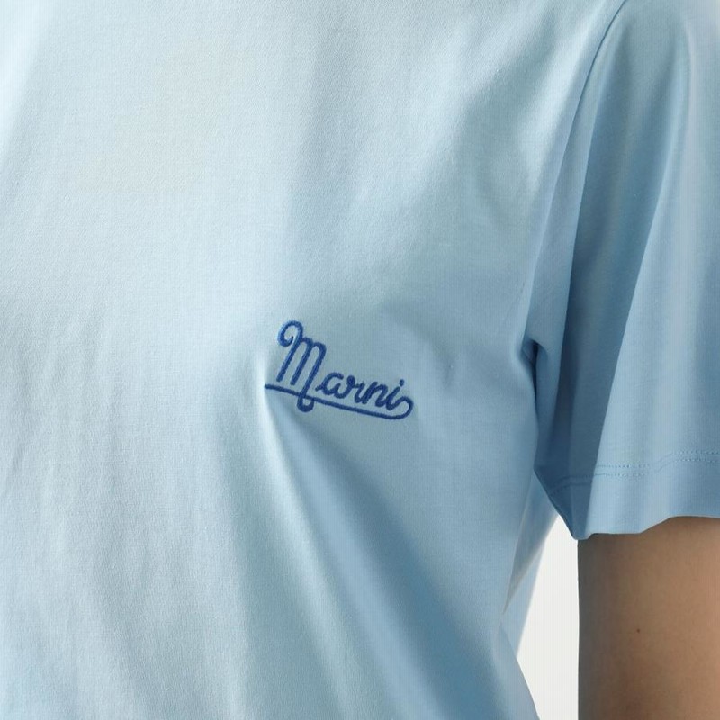MARNI マルニ Tシャツ 【1枚単品】THJE0211X0 UTCZ68 レディース 半袖 クルーネック カットソー コットン ロゴ刺繍 カラー3色 MARNI マルニ Tシャツ【1枚単品】THJE0211X2 UTCZ68 レディース