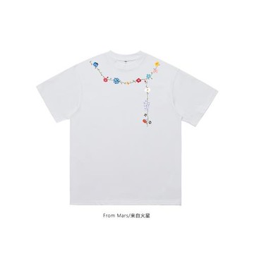 From Mars 編織起來 時尚設計感vibe寬松夏季休閑短袖T恤上衣百搭