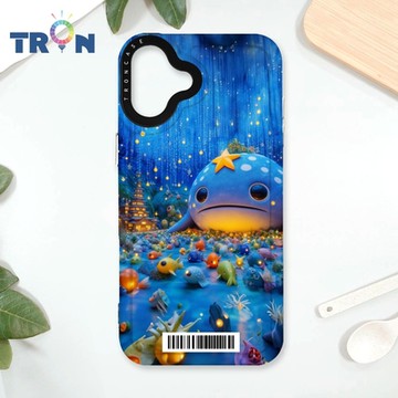 TRON IPhone 16 PLUS 奇幻大鯨魚 防摔太空載具殼 透黑 軟硬 手機殼