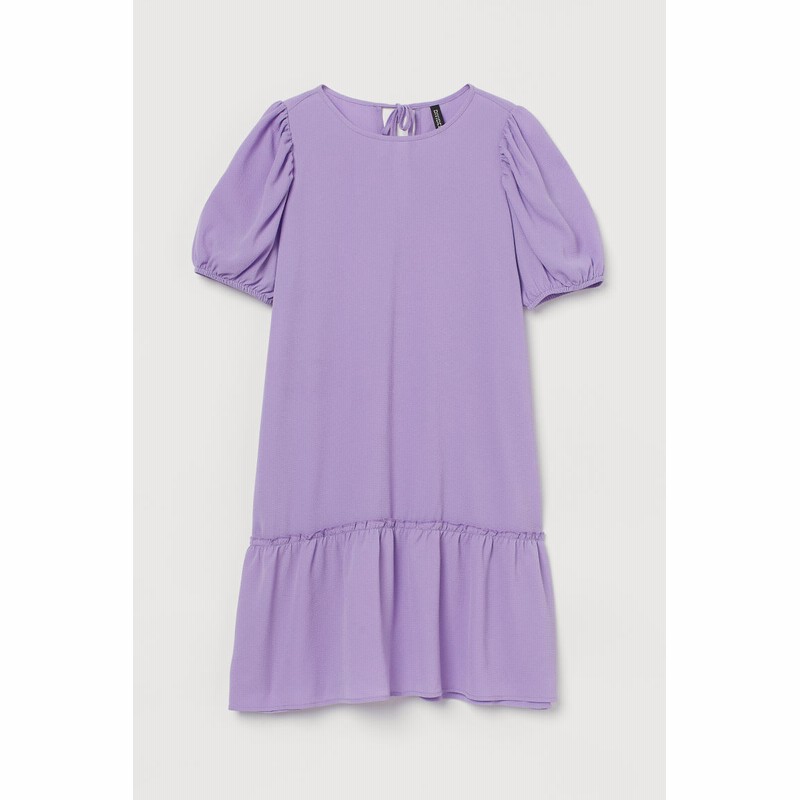 H M パフスリーブワンピース パープル 通販 Lineポイント最大3 0 Get Lineショッピング
