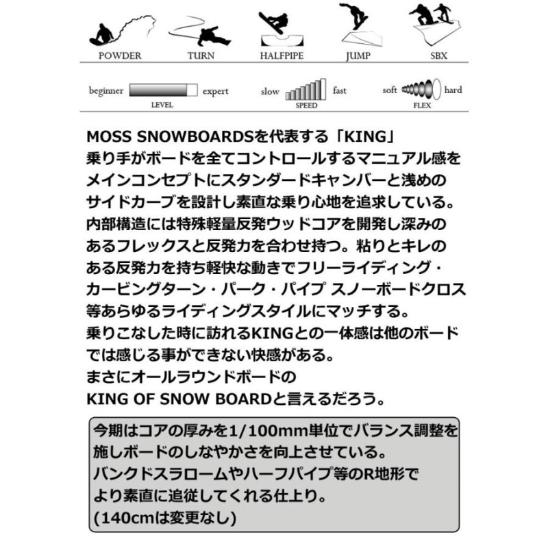 早期予約] 23-24 MOSS モス KING キング スノーボード 140cm 144.5cm