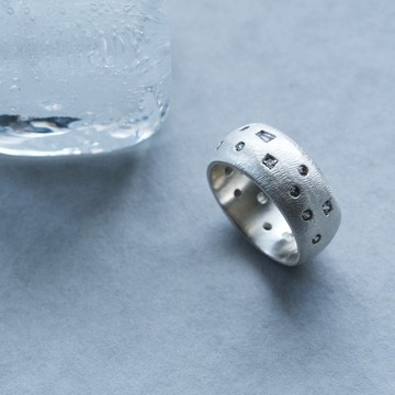 霧面 圓點 戒指 銀 925