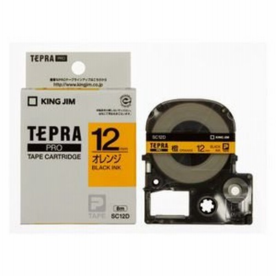 キングジム 「テプラ」 PROカートリッジ カラーラベル ＳＣ１２Ｄ 橙黒 １２ｍｍ