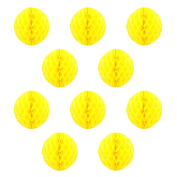 Livingda 蜂巢球吊飾 10入  黃色  20cm