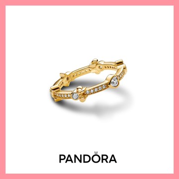 限量品✨【Pandora官方直營】迪士尼米奇與米妮造型永恆璀璨戒指  [客製化卡片]生日禮。情人