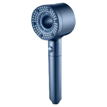 西格傢飾 高顏值增壓蓮蓬頭 ABS加厚材質 五檔調節/一鍵止水 四分通用接口 適用於浴室  寶石藍  1個