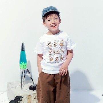 CACO-MIT 奇奇蒂蒂九宮格印花短T‧親子款-童【J3DI509】