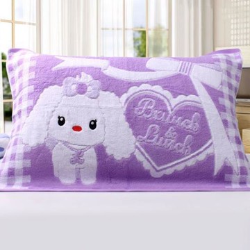 特價一對棉卡通枕巾加厚四季成人高檔結婚情侶柔軟吸汗紅色枕頭巾