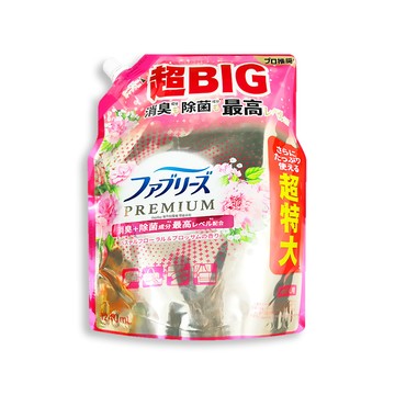 Febreze 日本高消臭力超BIG香氛除臭噴霧補充包1240ml/袋-花香(粉邊)(衣物鞋靴寢具床墊地毯沙發窗簾香水)