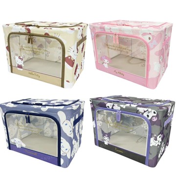 小禮堂 Sanrio 三麗鷗 窗景摺疊收納箱  (全身滿版款) Kitty 美樂蒂 酷洛米