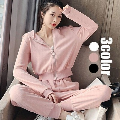 セットアップ レディース 春夏 長袖 スポーツセット キラキラ 上下セット パーカー ズボン カジュアル 3色 通販 Lineポイント最大get Lineショッピング