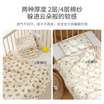 紗布浴巾雙層新生兒包單嬰兒四層棉紗包被寶寶抱毯兒童初生兒包巾