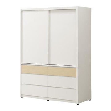 【唯熙傢俱】羅伊雙色4.5尺滑門衣櫃