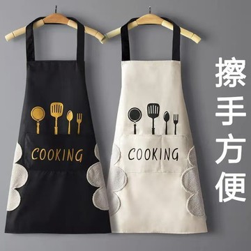 百貨精選🌺防水圍裙罩衣廚房成人時尚男女加厚韓版工作服定製印字防油Aring百貨精選