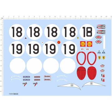 【台灣出貨】✨免運 72855整版膠 1/18 Ferrari 312P du Mans 1969模型水貼法拉利
