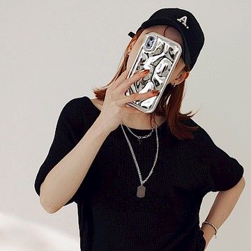 冰爽絲針織船領連袖寬鬆上衣-OB嚴選