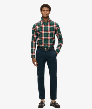 Superdry Men's Mens Slim Fit Tapered Stretch Chino Trousers, Navy Blue, Size: 30/32