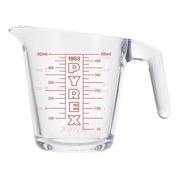 Corelle Brands 康寧餐具 Pyrex 復刻1953經典量杯  透明 + 紅色印刷刻度  1個  500ml