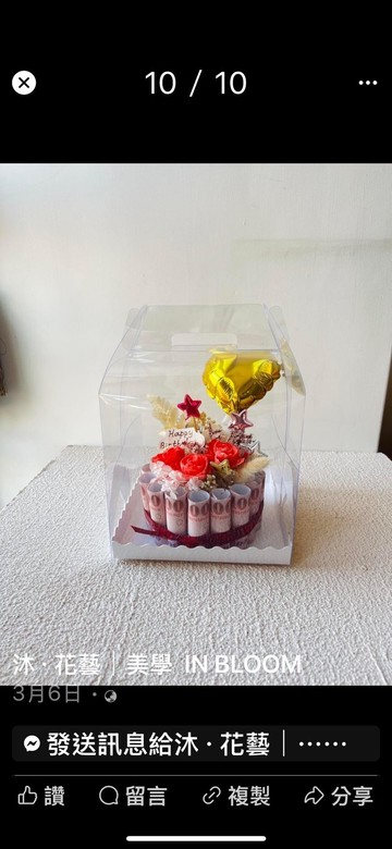 鈔票永生花蛋糕客製化下單區-有錢花-商品不含鈔票需自行放入