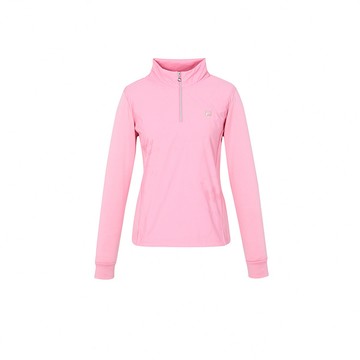 FILA GOLF 女長袖半開襟T恤-粉色 5TEZ-6128-PK