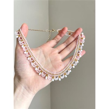 Vintage古著新中式國風復古choker頸鏈項鏈女款2025新蕾絲鎖骨鏈