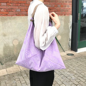手提袋 吾妻袋 日本 播州織 淡紫色 M / harunohi