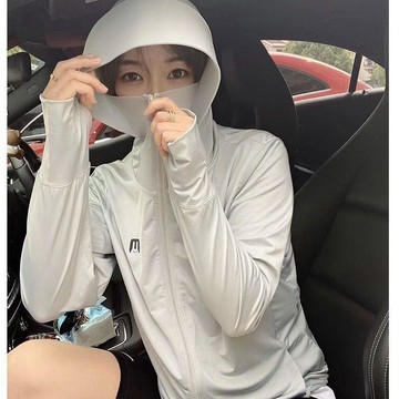 臺灣🎀防曬 防曬衣 長袖防曬日本兔子防曬連帽夏季衣女輕薄冰絲外套防紫外線透氣長袖防曬衣女
