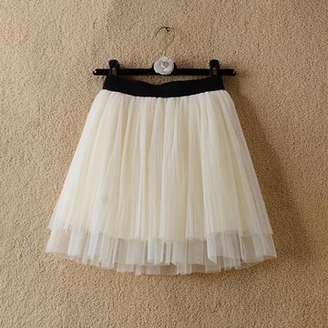 網紗裙女士半身裙蓬蓬打底裙A字高腰顯瘦百褶短裙2023年夏季春秋