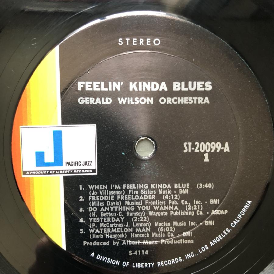 原信夫Collection 美盤 美ジャケ 激レア 1965年 米国オリジナルリリース盤 Gerald Wilson LPレコード Feelin' Kinda Blues: Jazz