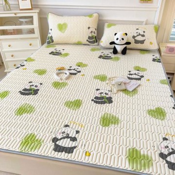 夏季乳膠涼席三件套加厚床單款冰絲席可折疊學生宿舍空調軟席涼爽